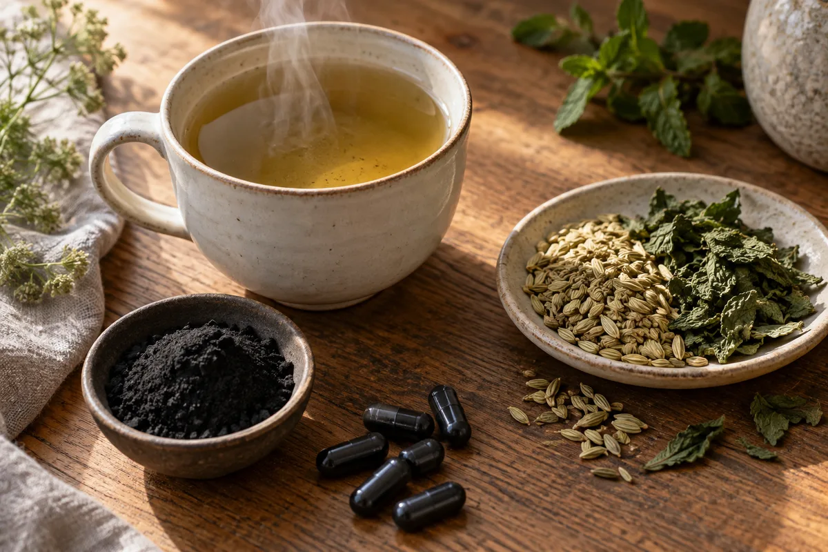 Ballonnements : tisane digestive ou charbon végétal